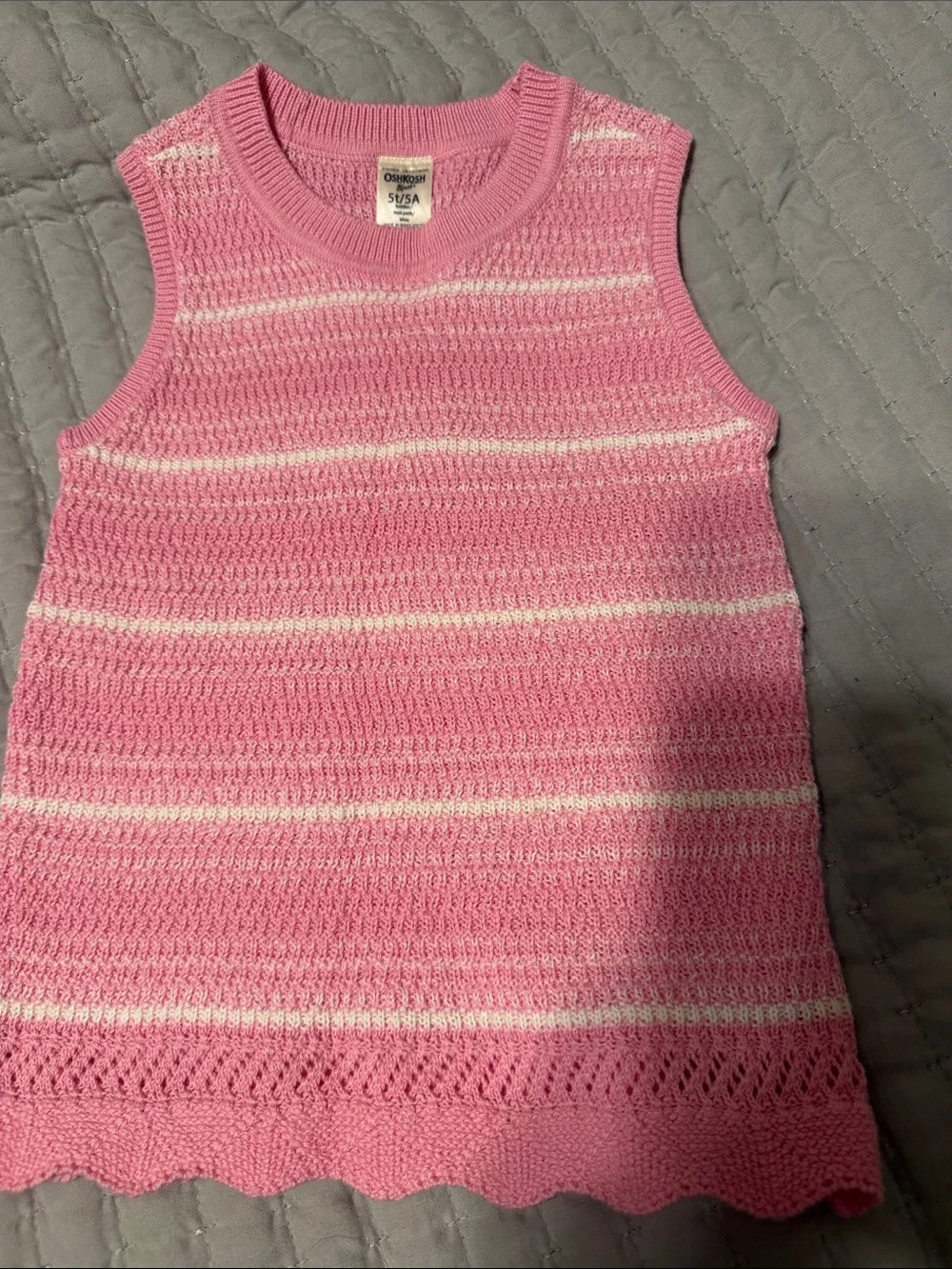OshKosh B'gosh Pink and White Knit Tank & Shorts Matching Set
